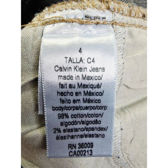 Calvin Klein 27X31 Womens Size 4 Blue Flare Fit Talla Denim 5 Pocket Logo Jeans - Picture 9 of 14